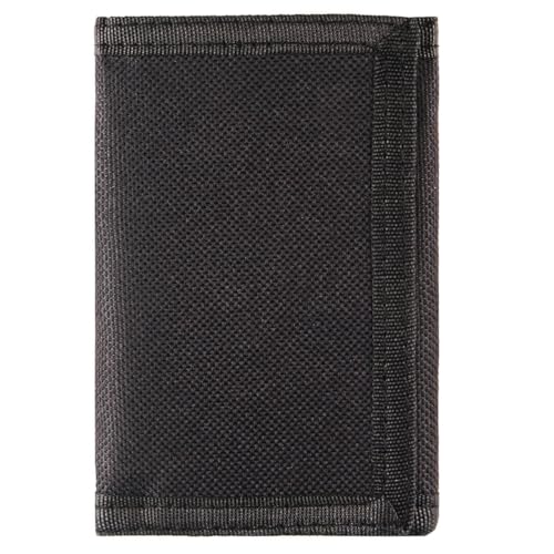 Image of Kids Wallets for Boys & Girls, Black Canvas Wallet with Coin Pocket & Magic Sticker for Toddlers & Teens