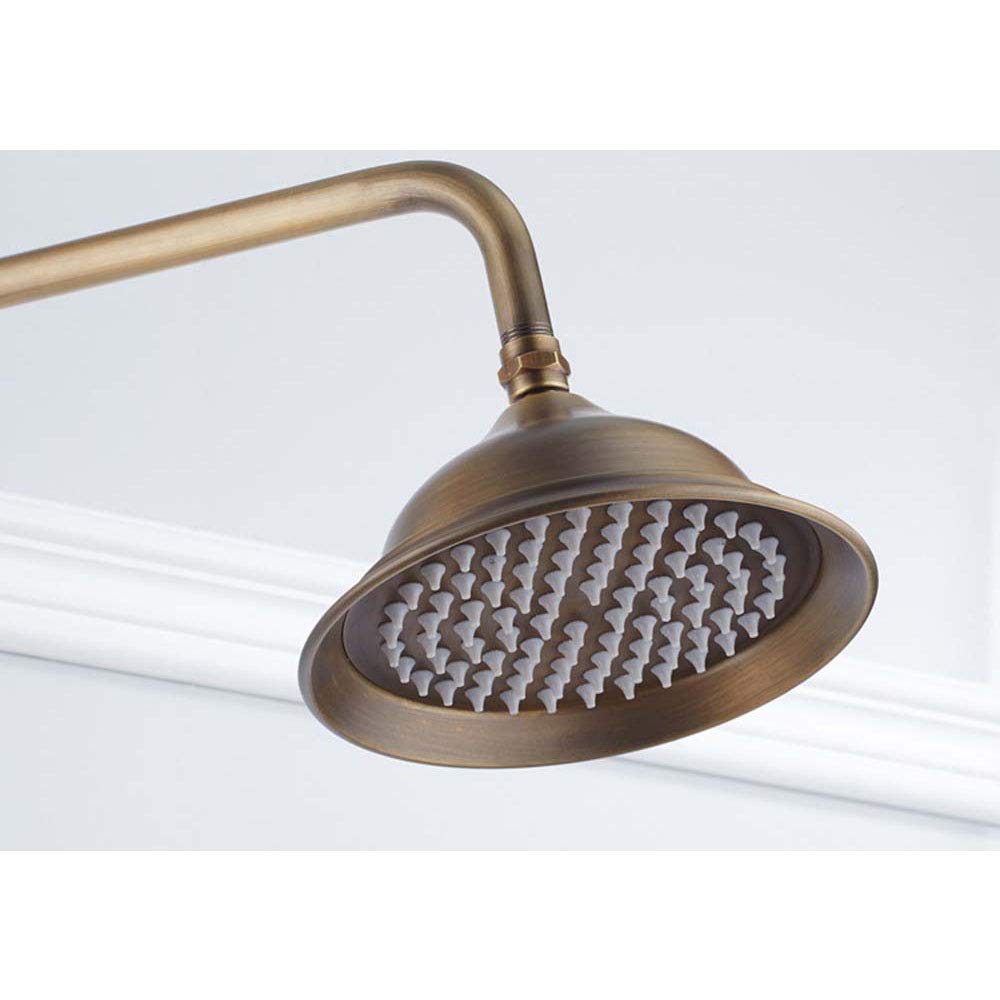 System natryskowy Rubbed Bronze 8" okrągła deszczownica mosiężna z ręczną słuchawką prysznicową i baterią prysznicową, Bthroomshower.