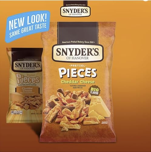 Image of Snyder's of Hanover Pretzel Pieces, Variety 12 Pack bundled by SUPERDEALS 4 Cheddar Cheese, 4 Honey Mustard and Onion, 4 Jalapeno Pretzels, 2.25 oz each bag, total 27 Ounces with mystery gift in every order