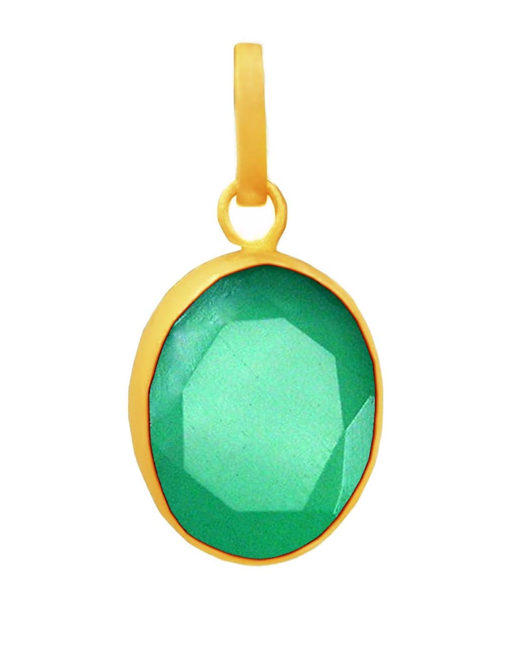 Natural Green Onyx Pendant 5.25 Ratti / 4.72 Carat Lab Certified in Panchdhatu (5 Metals), Green Onyx Locket-image-26