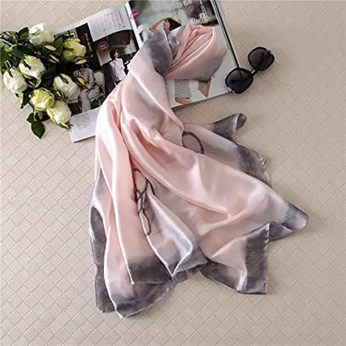 Image of Floral Printed Silk stole | silk Scarf for Women | stylish silk stole for women | Soft Lightweight Stole, Shawl & Neck Wrap | Scarf for Wedding, Party, Travel & Casual Wear