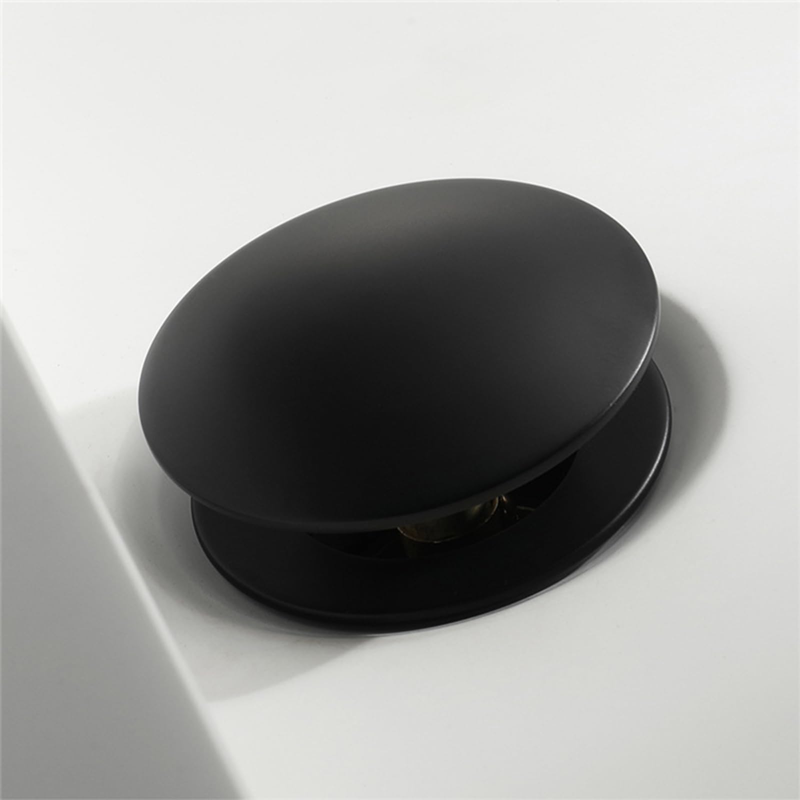 Scarico pop-up per lavello con troppopieno, nero, scarico pop up per lavandino, scarico del lavandino del bagno in bronzo, scarico rimbalzante con foro di troppopieno, rame anticorrosione