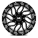 Hardrock H707 DESTROYER Custom Wheel - 22x10, -25 Offset, 8x165.1 Bolt Pattern, 125.2mm Hub - Gloss Black with Milled Accents Rim