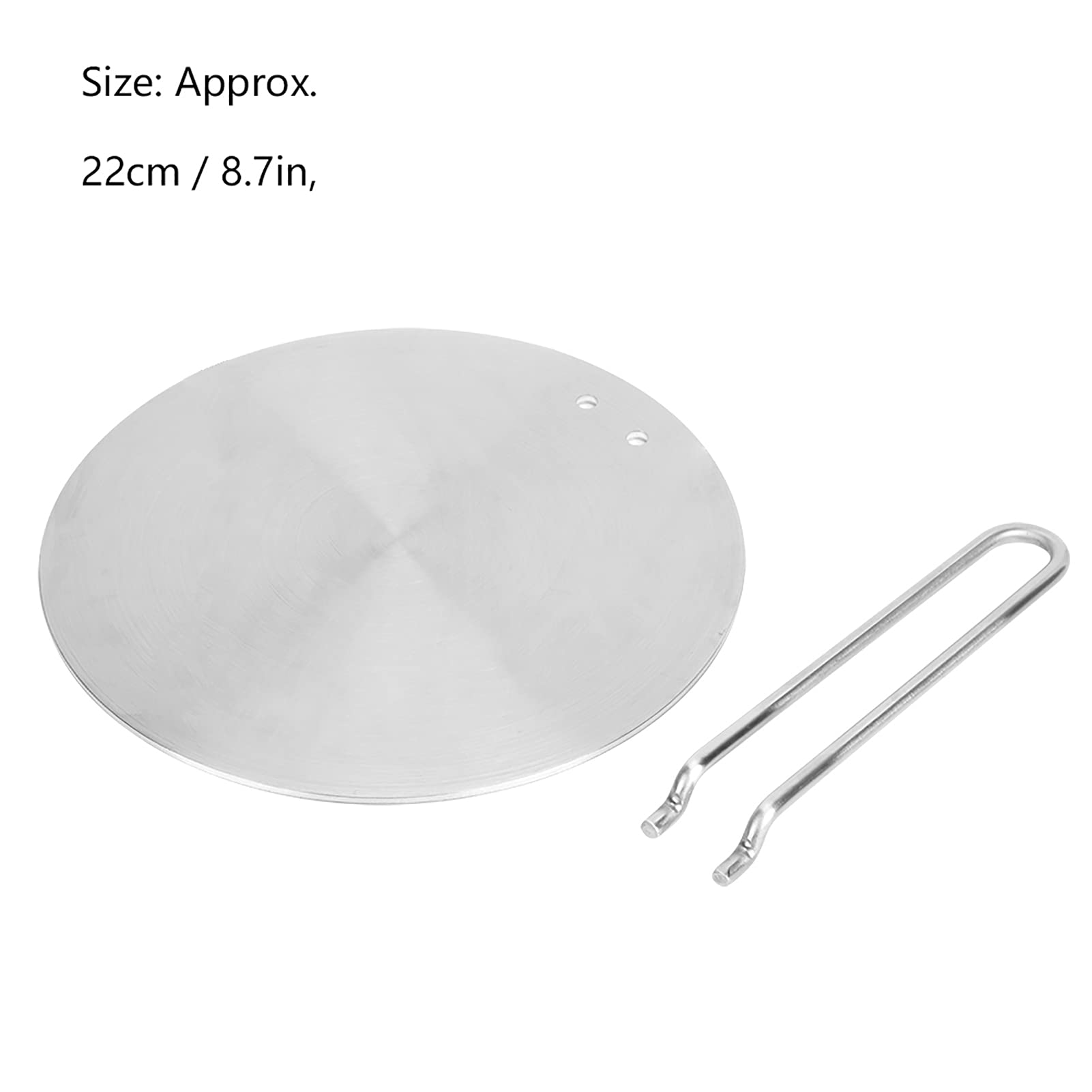 Piastra a Induzione, Piastra Adattatore a Induzione per Diffusore di Calore in Acciaio Inossidabile con Manico, Piastra Ad Anello per Piano Cottura Piastra per Fornelli Elettrici Accessori per(22cm)