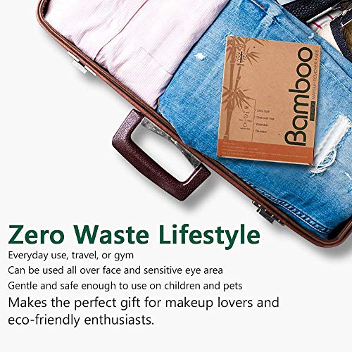 Paquete de 20 almohadillas faciales de algodón reutilizables, lavables de bambú con bolsa de lavandería de malla de algodón, suave para adultos y niños, cuidado de la piel - imagen 5