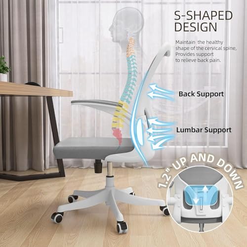 Image of Ergonomic Office Desk Chair High Back Mesh Computer Chair Adjustable Chair | 360 Swivel Adjustable Lumbar Support & Flip-Up Armrests capacity 300 lbs capacity