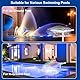 Luqeeg Solar-Pool-Brunnen, Zweiköpfige Solar-Wasserfontäne mit LED-Lichtern Einstellbare Fernbedienung Pool Wasserfall Sprayer für unterirdische oberirdische Pools, 2/4/6H Auto Off