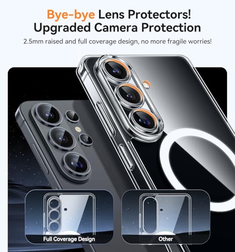 Image of CANSHN Designed for Samsung Galaxy S26 Plus Case (6.7 inch), Upgraded [Full Camera Protection] [Compatible with Magsafe] Shockproof Protective Phone Cover, Clear