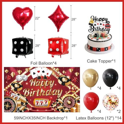 Image of Crenics Casino Theme Party Decorations, Poker Birthday Party Supplies