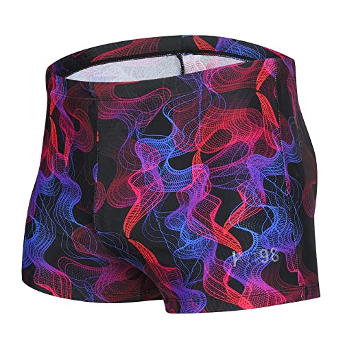 Image of Men's Square Leg Swimming Jammer Shorts UPF50+,Men Swimsuit Swim Jammers Fabric Shape Retention