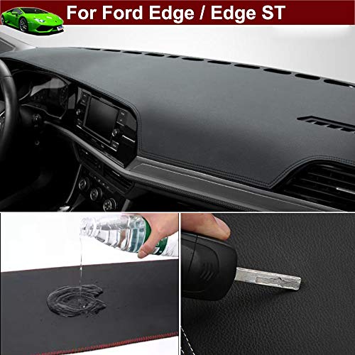 Kaitian 1pcs Leather Dash Covers Sun Visor Cover Dash Mat Cover Dashboard Cover Non-Slip for Ford Edge/Edge ST 2015-2021 Kaitian 1pcs Leather Dash Covers Sun Visor Cover Dash Mat Cover Dashboard Cover Non-Slip for Ford Edge/Edge ST 2015-2021