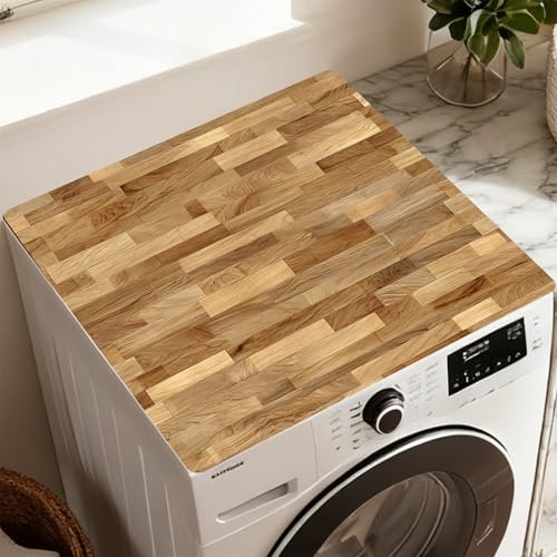 Image of Washer Dryer Top Cover Mat, Non-Slip Laundry Room Decor, Laundry Room Kitchen Appliance Decor Protector Universal 23.6 inchx19.7 inch (Wood Grain 3)