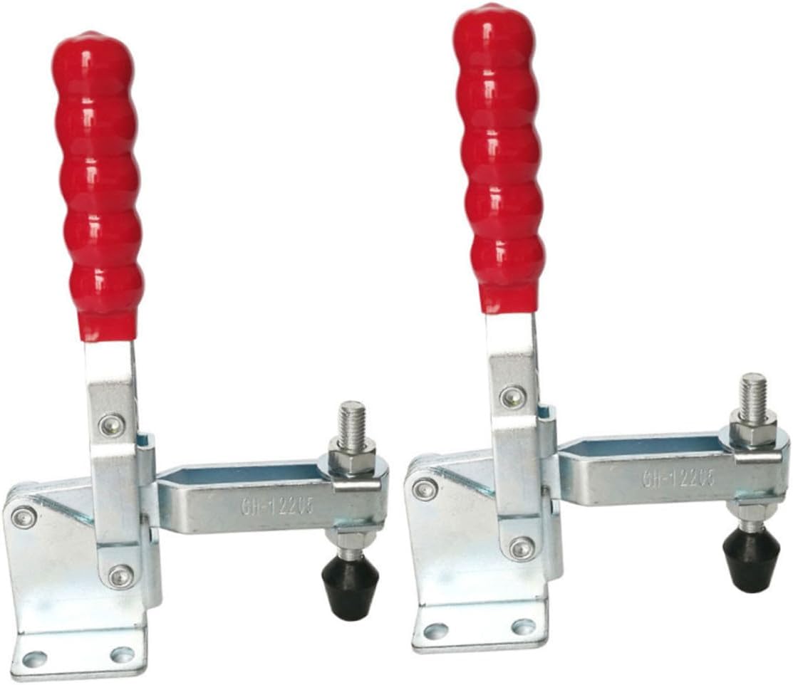 VALICLUD 2pcs Welding Quick Fixed Toggle Clamps Rubber Tip, Desktop Workshop Location Hold down Clamps for Woodworking and Welding Fixtures