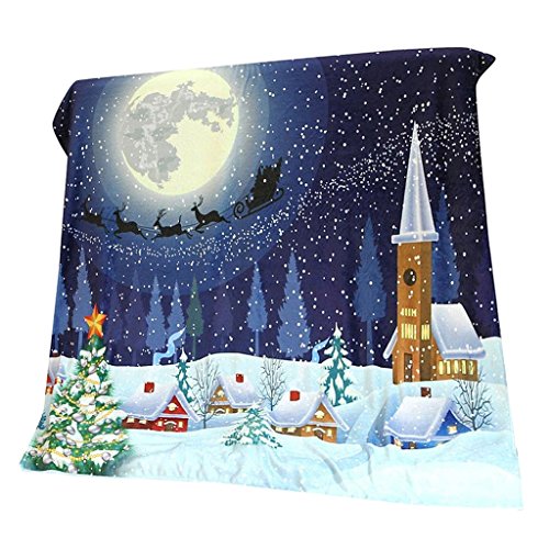 XMAS PRINT : La parte anteriore è stampata con styish, , clausola , di natale, campane , albero di Natale, perfetto per vestire le vostre stanze al festival Xmas; È resistente alle rughe e alla dissolvenza