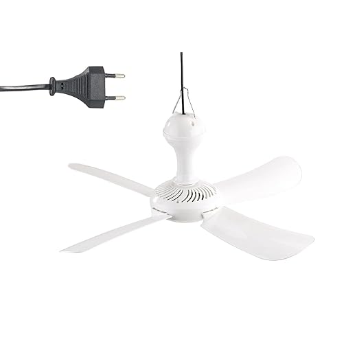 Sichler Haushaltsgeräte Mobiler Deckenventilator: Mobiler Decken-Ventilator VT-151.D mit Aufhänger, 54 cm, 12 W (Reiseventilator)
