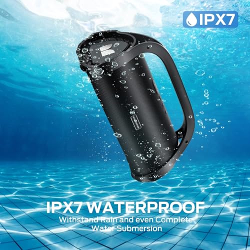 Monster Adventurer Max Boombox Bluetooth Speaker, IPX7 Waterproof Outdoor Speakers with Double Subwoofer, 100W Stereo Sound and Rich Bass, Wireless Speakers for Home, Party, Beach - Image 6