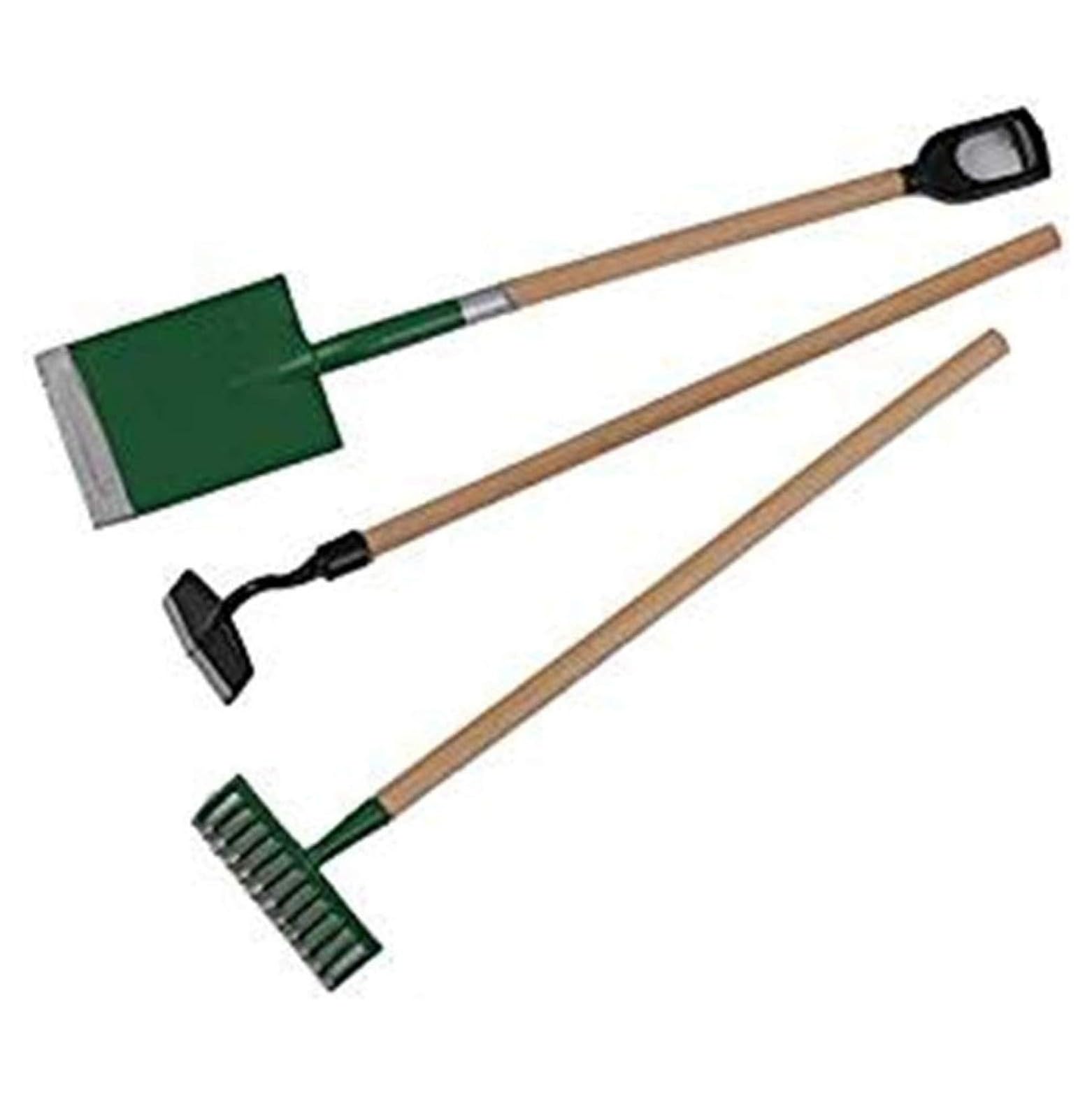 Herramientas de Jardinería Kit Juego de Pala y Pala, Herramienta de Mano de Acero Inoxidable, 3 Piezas, rastrillo de Pala, Mango de Madera, Kits de Herramientas de jardín duraderos y útiles WEWYQSJ