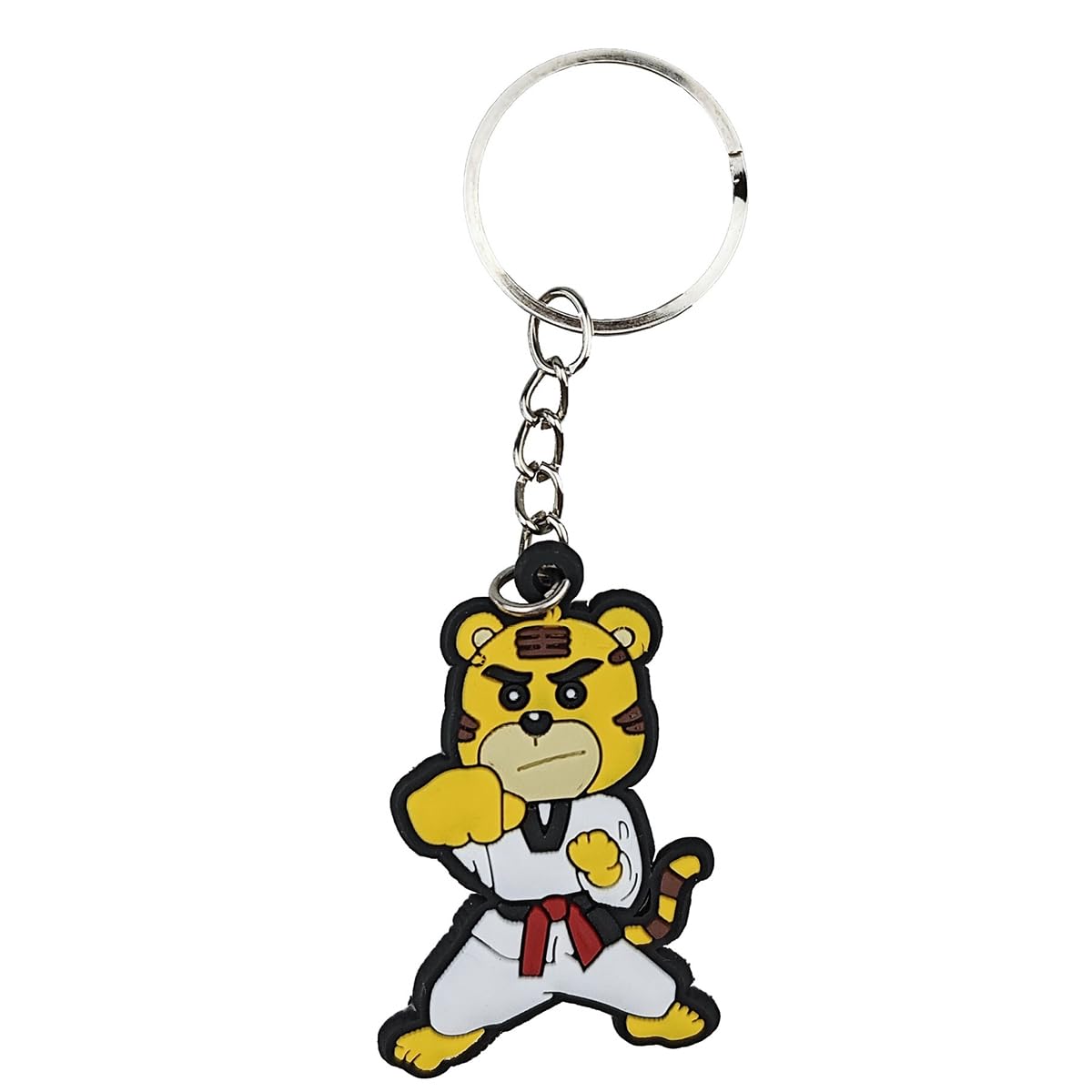 Playwell Unisex Kids White Martial Arts Key Rings - Childrens Taekwondo Tkd Rubber Cartoon Style Key Chain (H560)