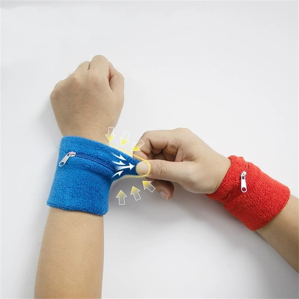 Fasce da Polso per Esercizi Asciugamano Tascabile con Protezione for Il Polso con Cerniera per Uso Puotidiano(Colour 2)