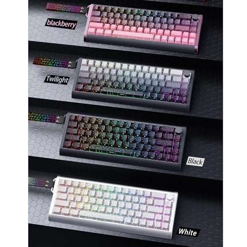 Image of MOLGRIA x SKYLOONG 60% Aluminum Gaming Keyboard, GK68 HE USB Wired Magnetic-Switch RGB Backlit Mechanical Keyboards with South-Facing Print Contour Line Keycap and Knob Multi-Layer Gasket (Blackberry)