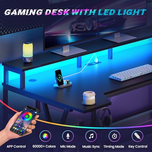 Luxury Gaming Desk with LED Lights