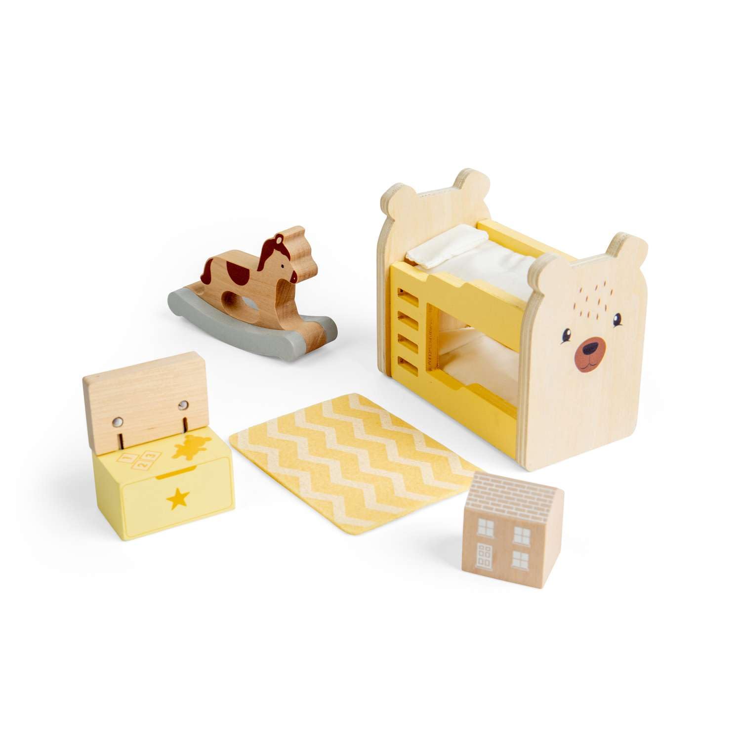 Bigjigs Toys Kids Bedroom Set, Yellow