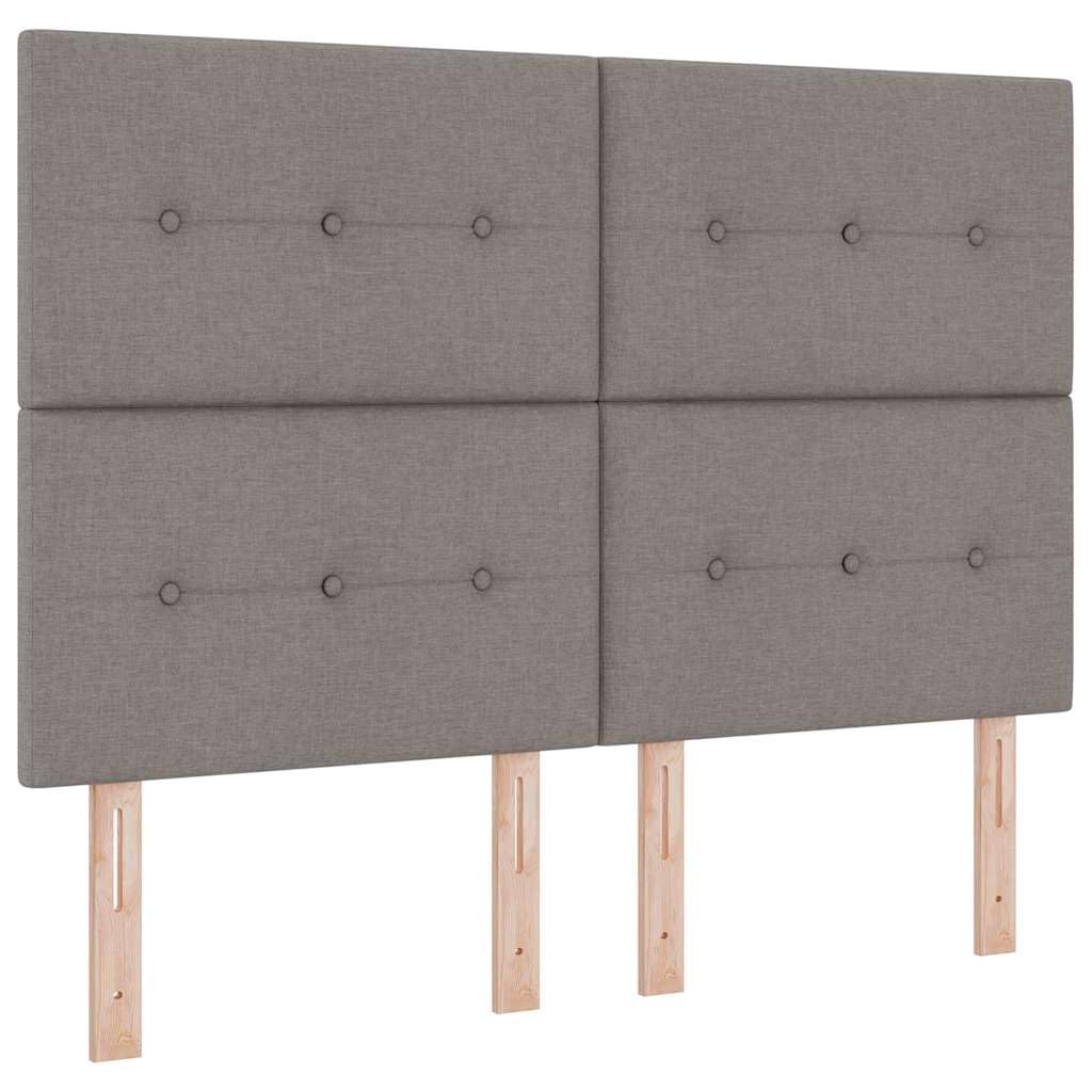Łóżko z LED Ciemnoszary 140x200 cm | Łóżko z sprężyną LED Ciemnoszary 140 x 200 cm tkanina z regulowanym zagłówkiem i materacem do sypialni