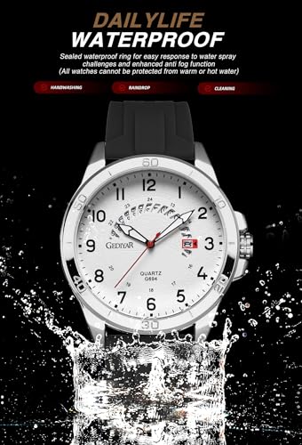 Image of Waterproof Watch Analog Military Stylish Durable Timepiece for Men Boy Sports Wrist Quartz Watches,Silicone Strap