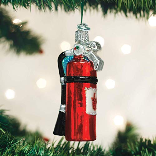 Old World Christmas Fireman Collection Glass Blown Ornaments for Christmas Tree Fire Extinguisher