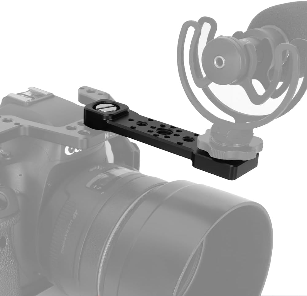 NICEYRIG Cheese Plate Cold Shoe Bar for ARRI Locating Hole, Camera Accessory Easy Expansion Bracket Applicable for Power Bank Clamp, Field Monitor Mount, Magic Arm, Microphone, LED - 609 - Image 2