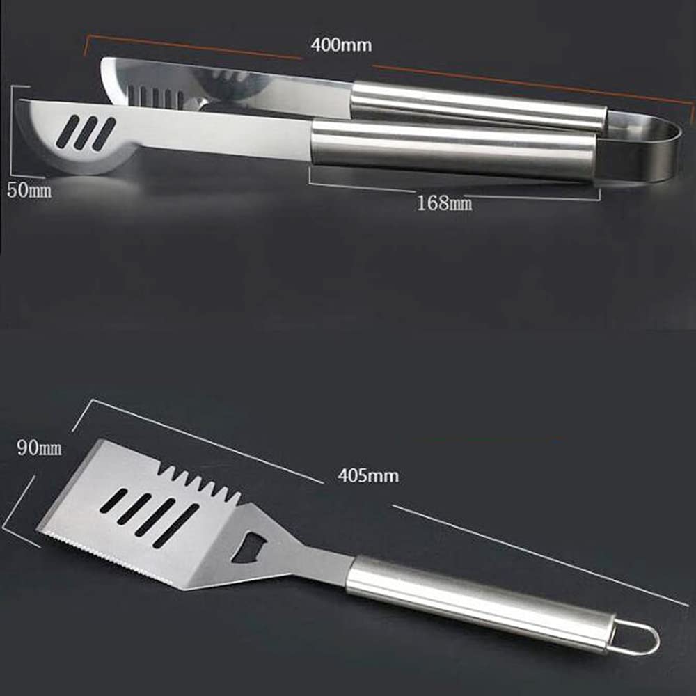 15-częściowy zestaw narzędzi do grilla dla mężczyzn tata, zestaw ciężkich naczyń do grilla ze stali nierdzewnej, maty w aluminiowej obudowie do podróży, na podwórko na zewnątrz kempingu - najlepszy pr