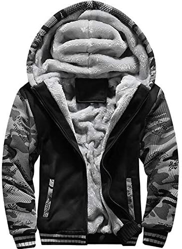 MACHLAB Men's Pullover Winter Workout Fleece Hoodie Jackets Full Zip Wool Warm Thick Coats
