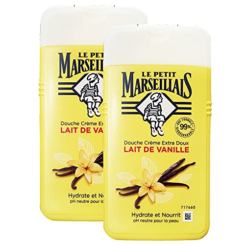 Le Petit Marseiliais Vanilla Milk Extra Soft Shower Creme - Lait de Vanille Douche Creme Extra Doux (2 Pack, Total of 16.9fl.oz)