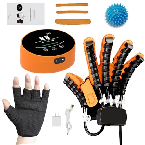 XNKLPY VersióN Mejorada De Guantes De RehabilitacióN Robot Dispositivo EléCtrico De Entrenamiento De Mano De Dedo para Artritis Y Accidentes Cerebrovasculares(Size:Mano Derecha S,Color:A)