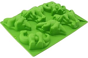X-Haibei Large 6 Dinosaurs Chocolate Soap Candle Crayon Plaster Silicone Mold Kids Fun Maker