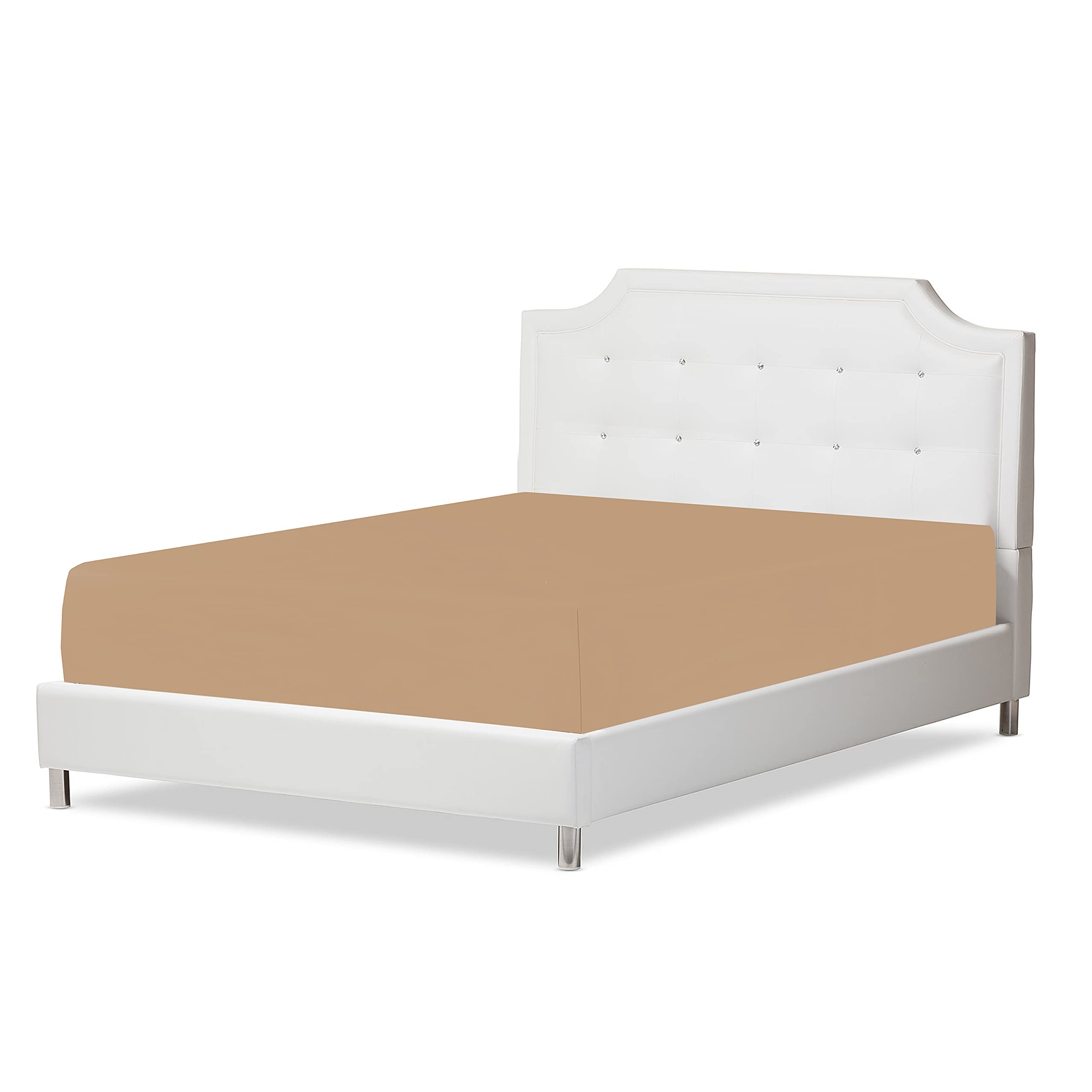180 Thread Count 100% Pure Anti-Allergic Percale Fitted Sheet Stretches Up To 23cm Deep - Luxurious Bedding Sheets (Natural, King: 152x198cm + 23cm Drop)