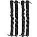 FootMatters No Tye Shoelaces Elastic Curly Stretchy For Kids and Adults - Black - 2 Pairs