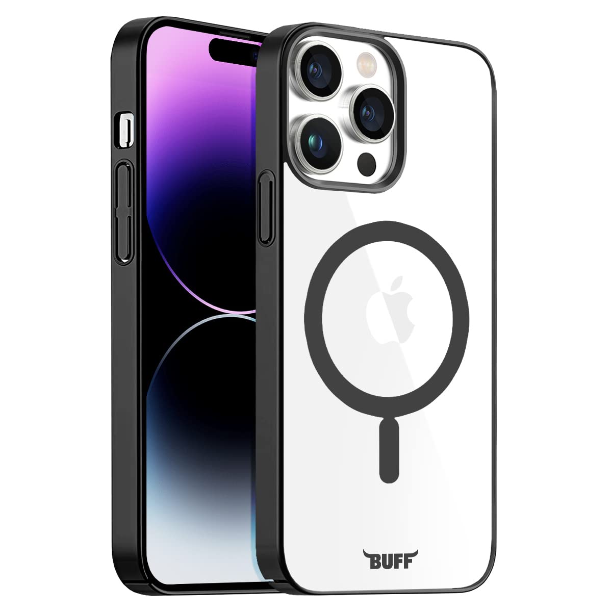 BUFF LABS iPhone 14 Pro Max MagSafe Uyumlu Slim Fit Kılıf Kablosuz Şarj Destekleyen Sararmaya Karşı Korumalı Kapak (Siyah)