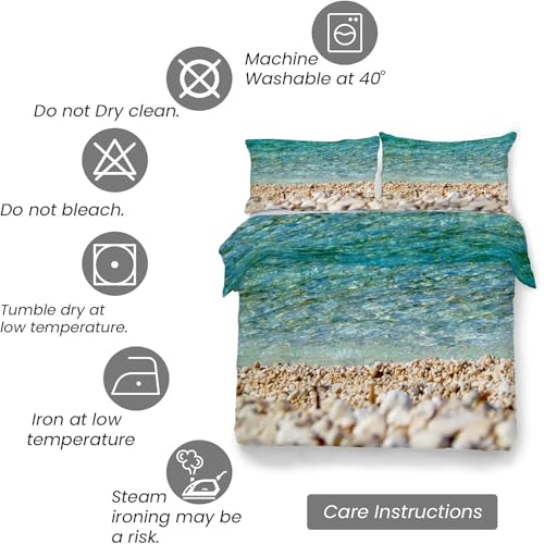 Housse de Couette 160x200 Fermeture Éclair Linge de Lit Plage - 7