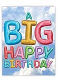 NobleWorks - 1 Large Birthday Greeting Card (8.5 x 11 Inch) - Fun Bday Celebration, Stationery...