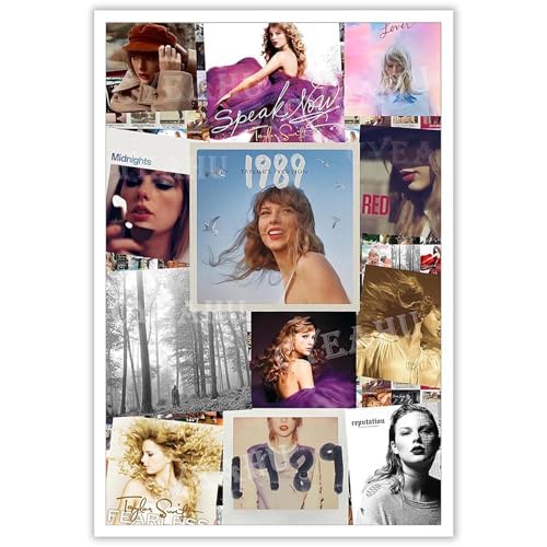 LIYHVPI Taylor Posters Album Cover Music Poster 1989 - Speak Now - Folklore - Midnights - Red - Fearless - Evermore - Reputation Version Swift Canvas Art Wall Decor 12x16in Unframed