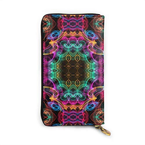 Preisvergleich Produktbild JHGFG Abstrakte Musterkunst Künstlerische Moderne Echtes Leder Geldbörse Lange Damen Geldbörse Handtasche Multi Kartenhalter Organizer Für Frauen Personalisiert