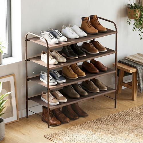 Image of Simple Houseware 4-Tier Shoe Rack Storage Organizer, Bronze