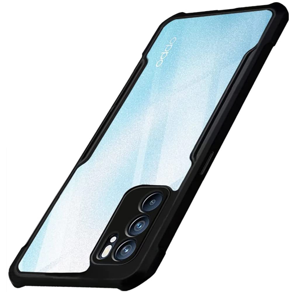WOW IMAGINE Shock Proof Clear Back Case Mobile Cover for Oppo Reno 6 Pro 5G (Hard | Hybrid PC + TPU | Full Armour Device & Camera Protection | Black) (B09LHLCF8M) Amazon Price History, Amazon Price Tracker