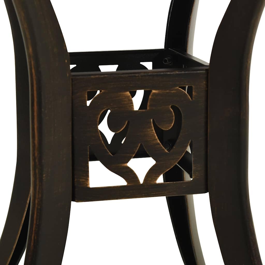 Mesa de Jardín de Aluminio Fundido Bronce 78x78x72 cm con Agujero