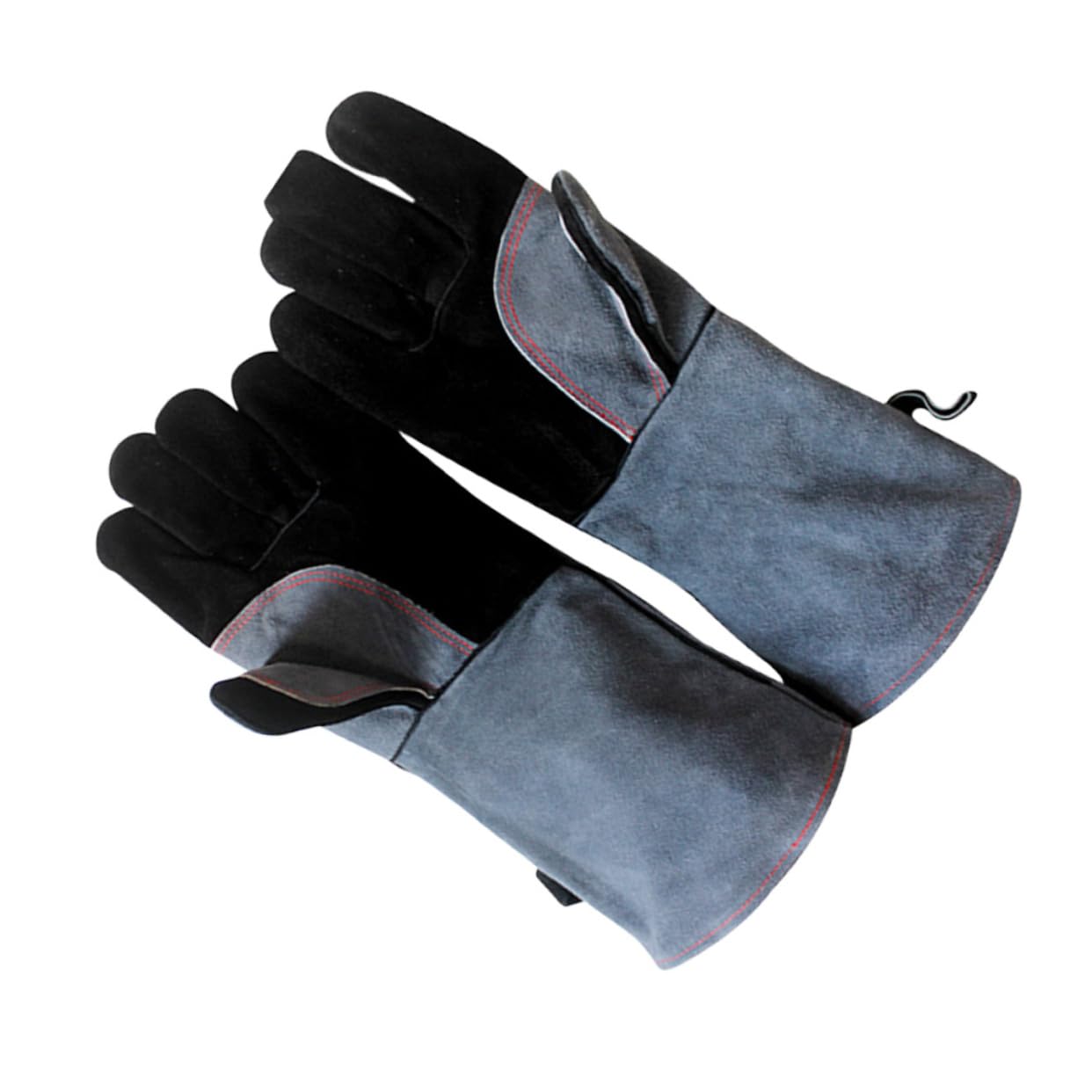 Guanti Resistenti al Calore per Barbecue, Coppia in Pelle Bovina | Antiscivolo e Antiusura, per Campeggio e Picnic, Guanti Isolanti Polsino