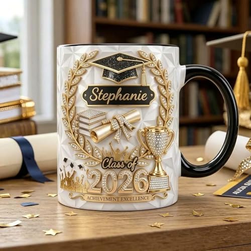 Taza personalizada de porcelana para graduación 12 oz miniatura 4