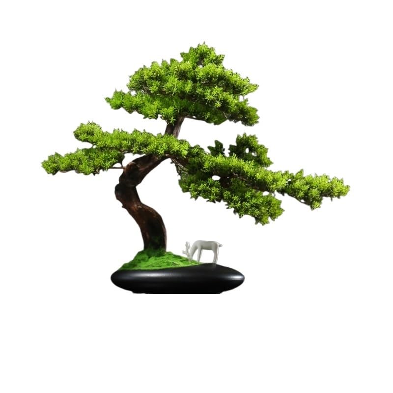 Bonsái Thuja Sutchuenensis artificial con maceta para decorar rincones sin luz natural Modelo B