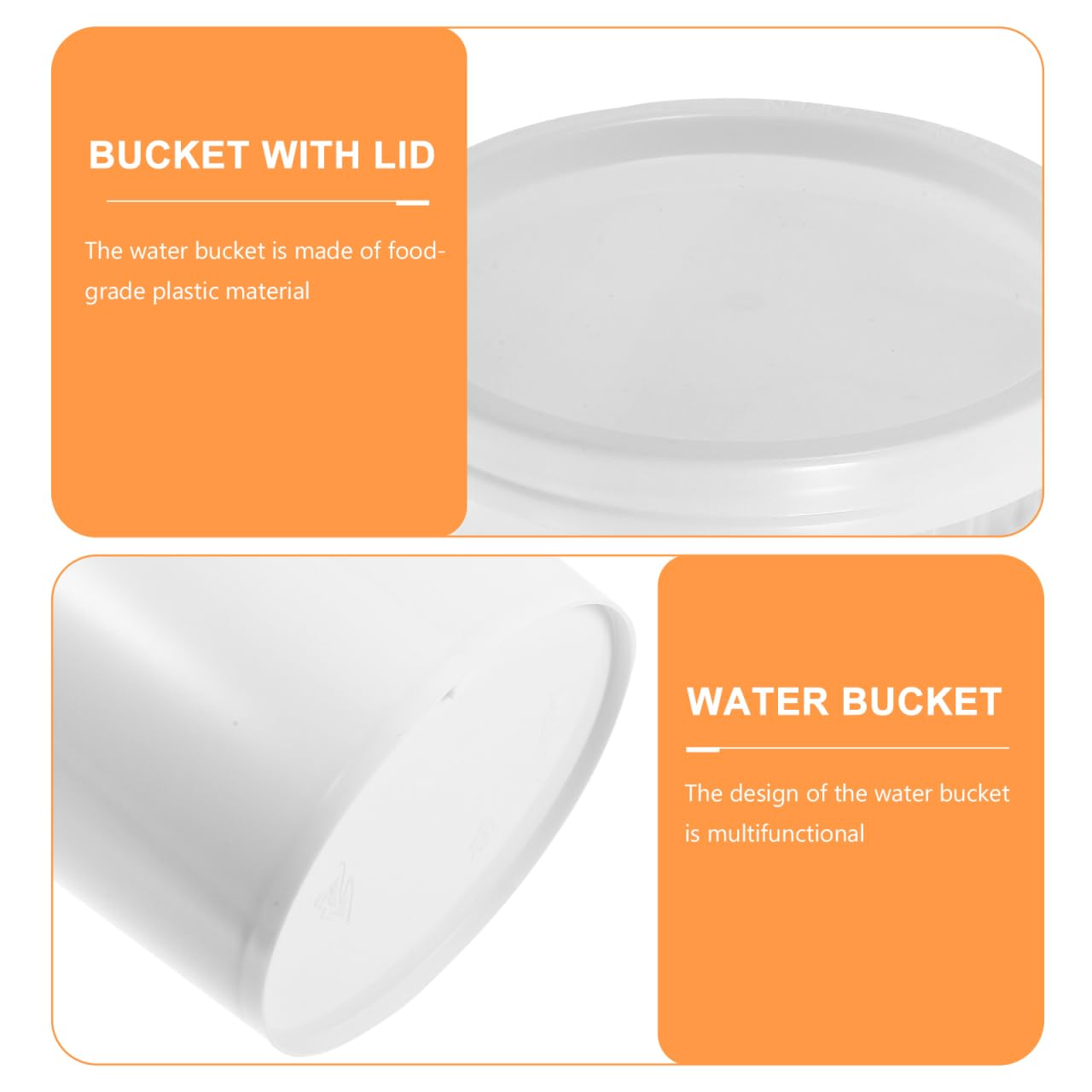 iplusmile Seau blanc de 1 l avec couvercle à visser - 4 seaux de peinture vides - Seau rond industriel - Récipient de stockage alimentaire - Seau polyvalent pour l'eau et les aliments