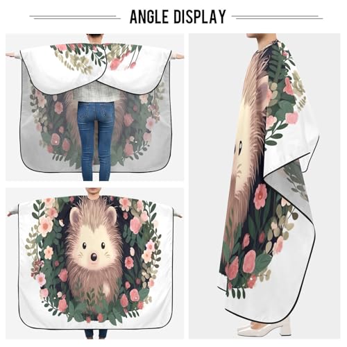 Capa profesional impermeable para cortar cabello Cute Hedgehog con cierre ajustable de broche para peluquería y estilismo miniatura 5